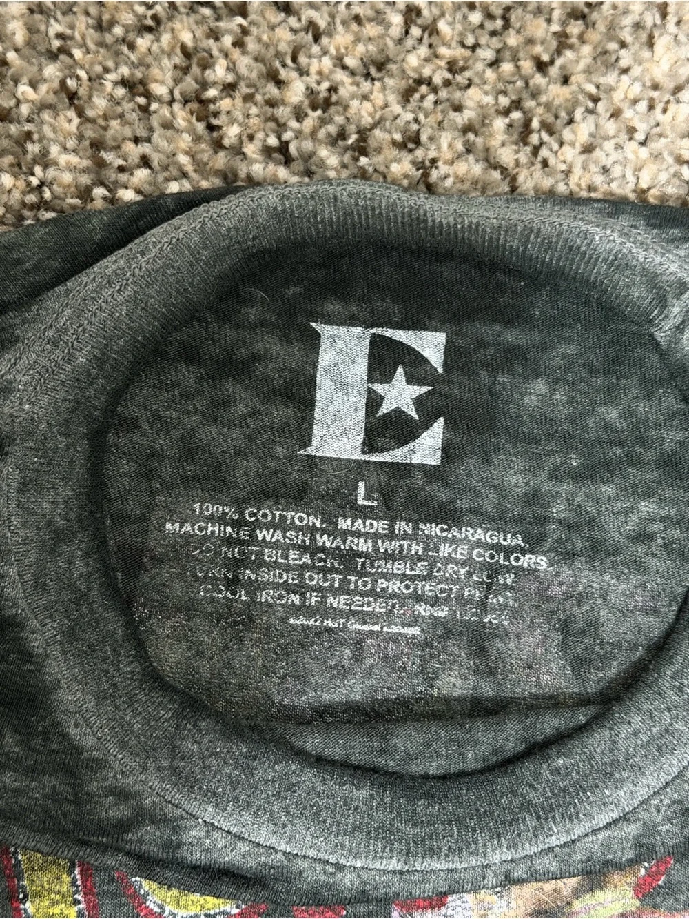Elton John Graphic Tee - Black with Multi-Color Star Unisex - Picture 3 of 3